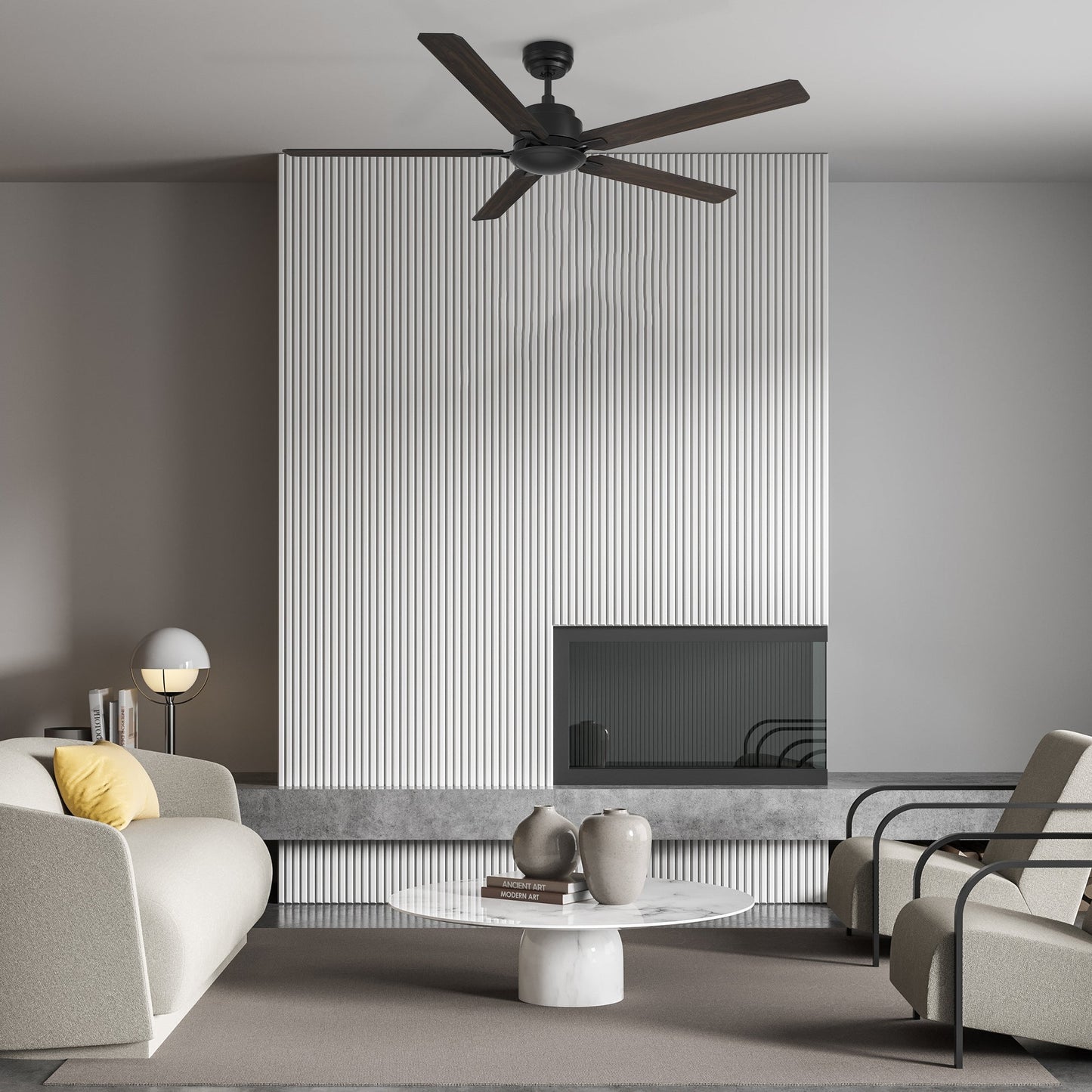 DUNKIRK 60 In 5 Blade Smart Ceiling Fan Without  LED  Lights With Remote Control
