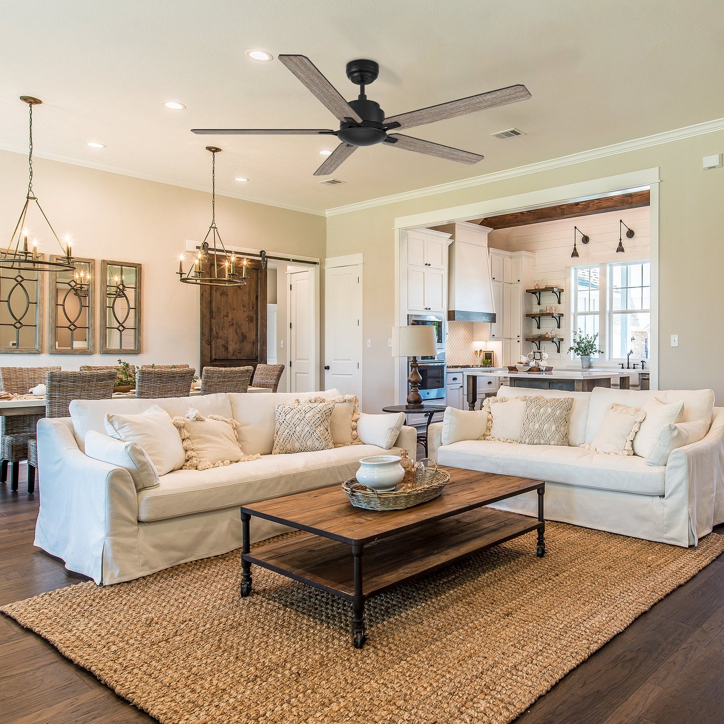 DUNKIRK 60 In 5 Blade Smart Ceiling Fan Without  LED  Lights With Remote Control