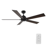 LURGAN 60 In 5 Blade Smart Ceiling Fan Without  LED  Lights With Remote