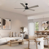 LURGAN 60 In 5 Blade Smart Ceiling Fan Without  LED  Lights With Remote