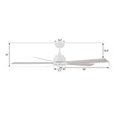 LURGAN 60 In 5 Blade Smart Ceiling Fan Without  LED  Lights With Remote