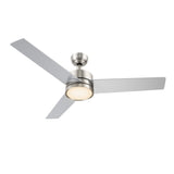 SANTANA 52 In 3 Blade Smart Ceiling Fan With Integrated LED Lights With Wall Control
