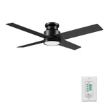 SANTANA 52 inch 4-Blade Flush Mount Ceiling Fan with LED Light & Wall Control