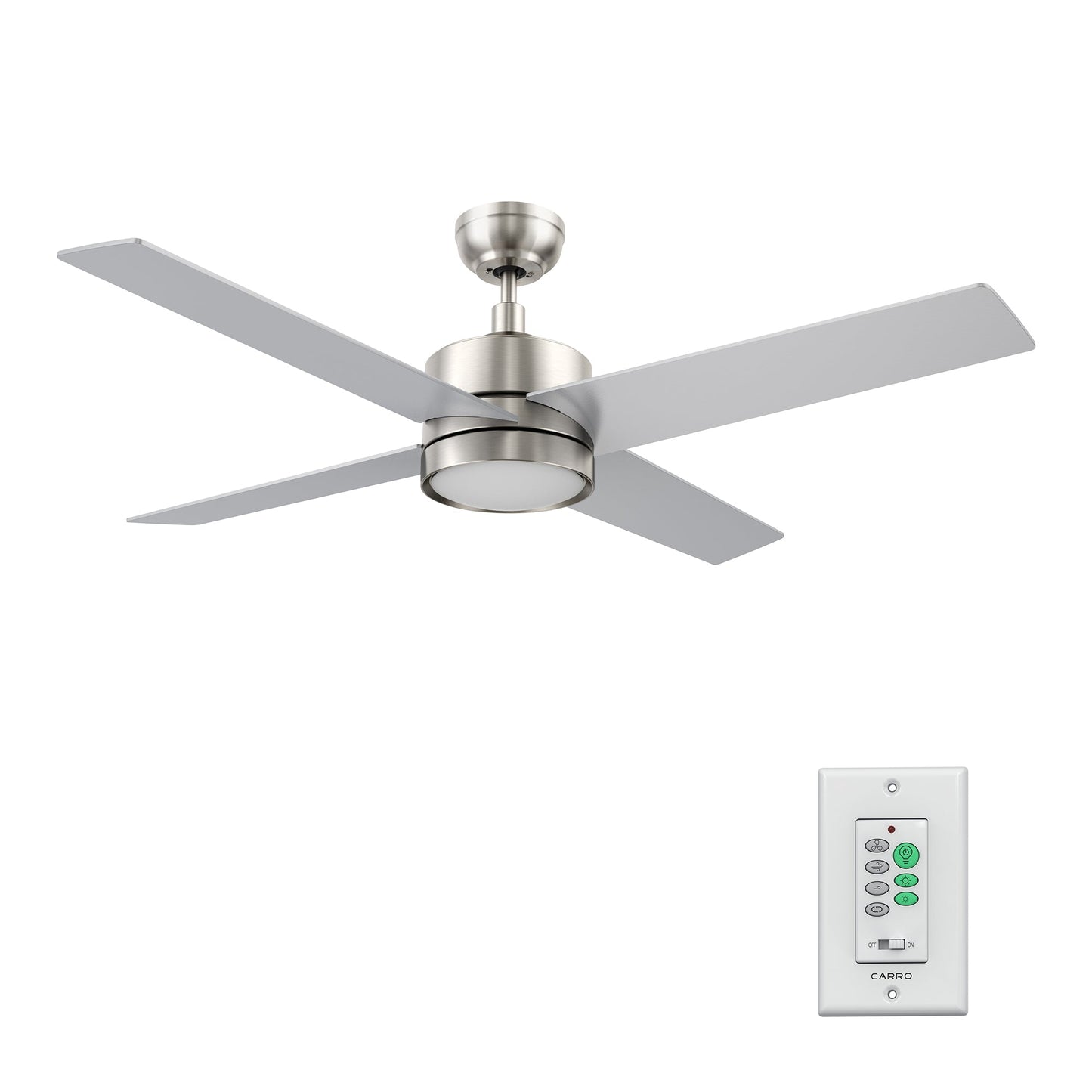 SANTANA 52 In 4 Blade Smart Ceiling Fan With Integrated LED Lights With Wall Control
