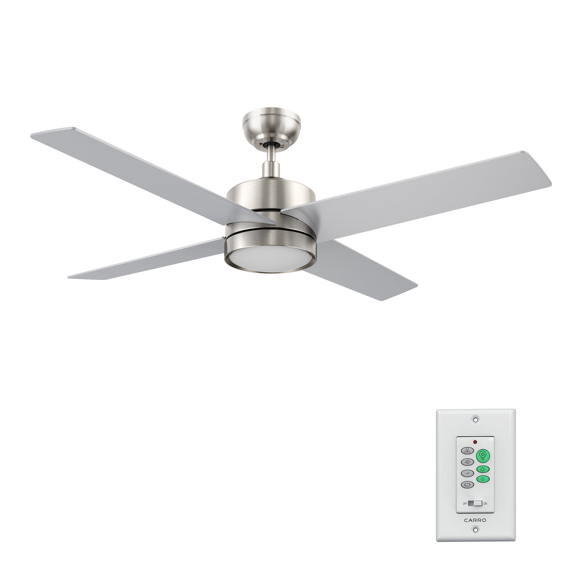 SANTANA 52 In 4 Blade Smart Ceiling Fan With Integrated LED Lights With Wall Control