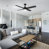KIMBALL 52 In 4 Blade Smart Ceiling Fan With Integrated LED Lights With Wall Control