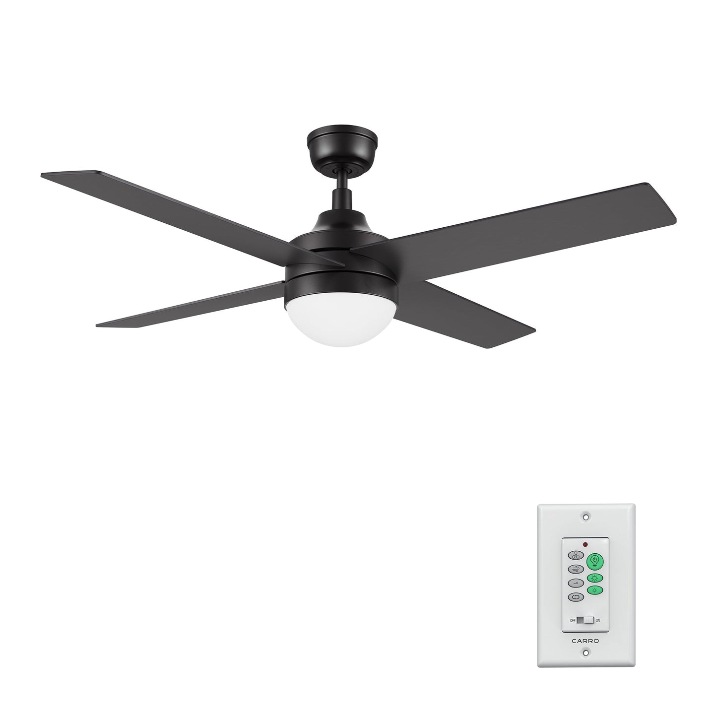 KIMBALL 52 In 4 Blade Smart Ceiling Fan With Integrated LED Lights With Wall Control