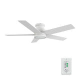 SANTANA 52 inch 5-Blade Flush Mount Ceiling Fan with LED Light & Wall Control