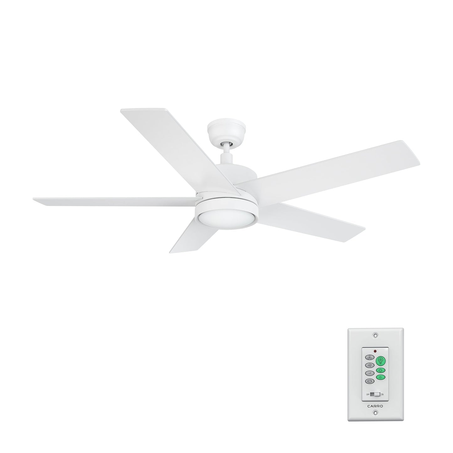 SANTANA 52 In 5 Blade Smart Ceiling Fan With Integrated LED Lights With Wall Control