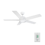 SANTANA 52 In 5 Blade Smart Ceiling Fan With Integrated LED Lights With Wall Control