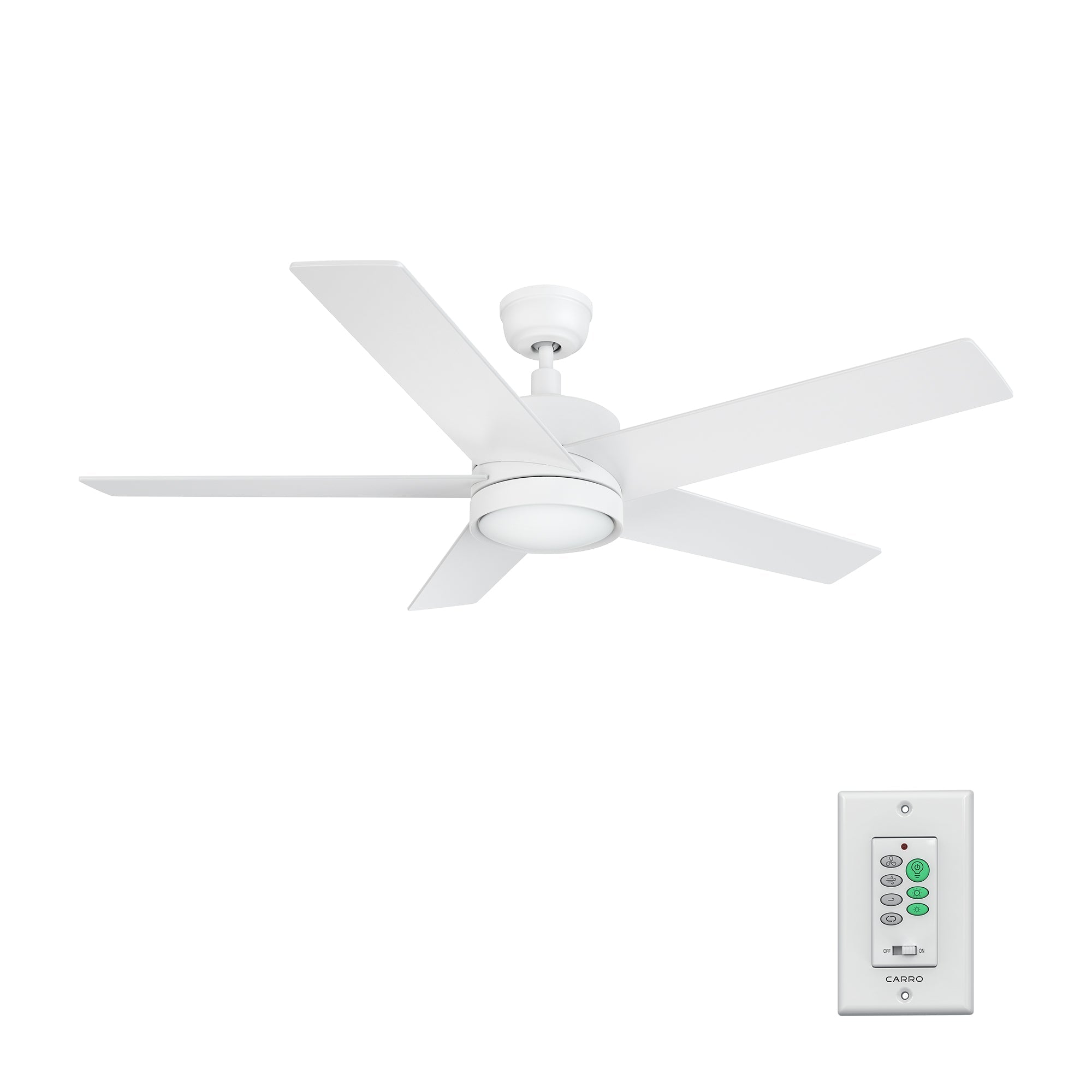 SANTANA 52 In 5 Blade Smart Ceiling Fan With Integrated LED Lights With Wall Control