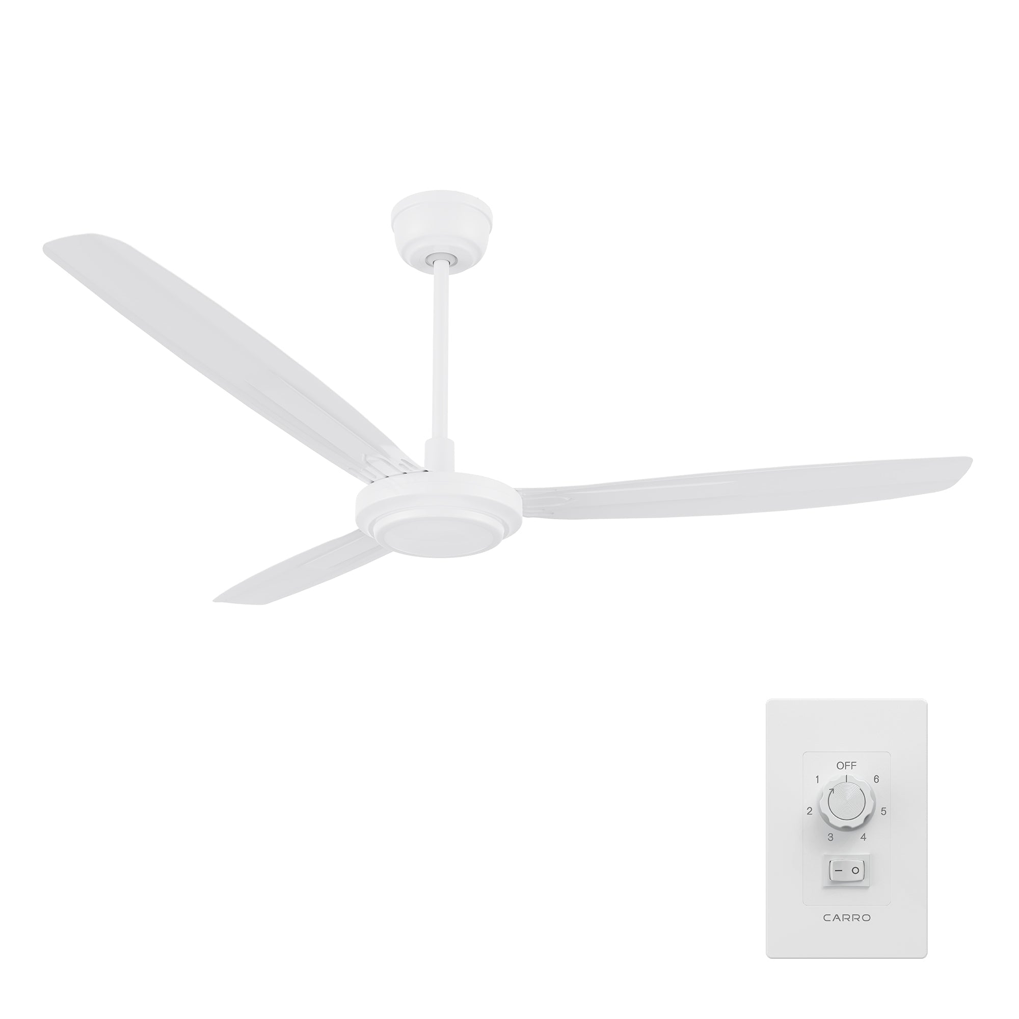 OBERON 56 In 3 Blade Smart Ceiling Fan Without  LED  Lights With Wall Control