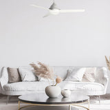 KENDRICK 52" In. White/White 3 Blade Smart Ceiling Fan with LED Light Kit Works with LED Light Kit & Remote Control
