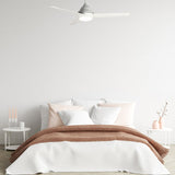 KENDRICK 52" In. White/White 3 Blade Smart Ceiling Fan with LED Light Kit Works with LED Light Kit & Remote Control