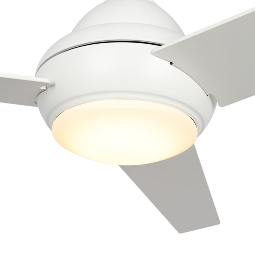 KENDRICK 52" In. White/White 3 Blade Smart Ceiling Fan with LED Light Kit Works with LED Light Kit & Remote Control