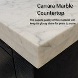 Laurel 72 in. Freestanding Bathroom Vanity with Carrara Marble Sink Top