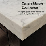 Laurel 72 in. Freestanding Bathroom Vanity with Carrara Marble Sink Top
