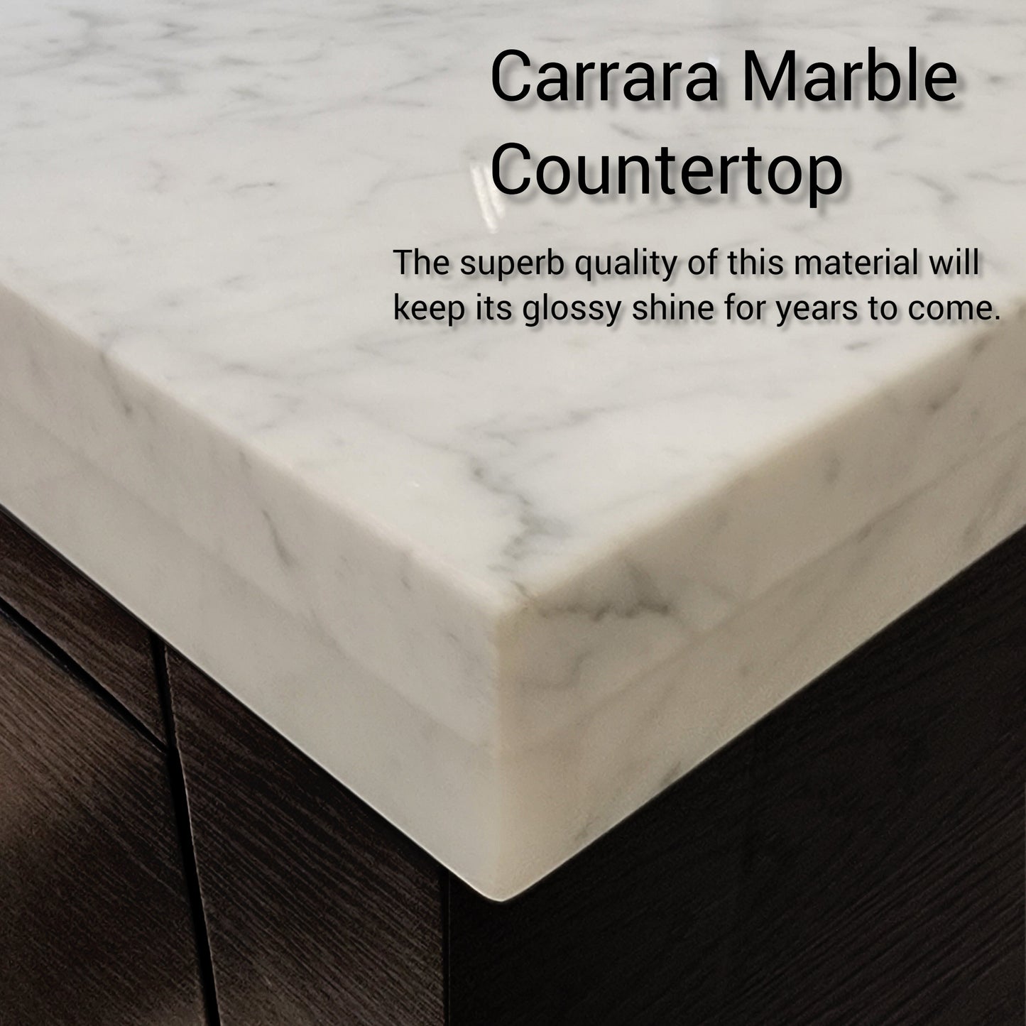 Laurel 84 in. Freestanding Bathroom Vanity with Carrara Marble Sink Top