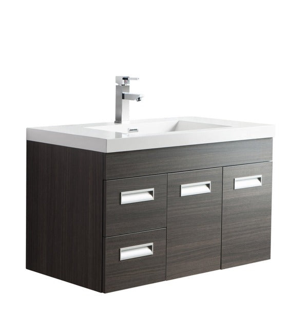 Alpha Floating / Wall Mounted Bathroom Vanity with Acrylic Sink