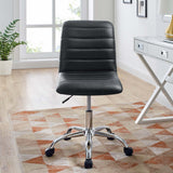 Modway Ripple Armless Mid Back Vinyl Swivel Computer Desk Office Chair - Computer Chair