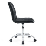 Modway Ripple Armless Mid Back Vinyl Swivel Computer Desk Office Chair - Computer Chair