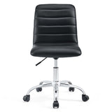 Modway Ripple Armless Mid Back Vinyl Swivel Computer Desk Office Chair - Computer Chair