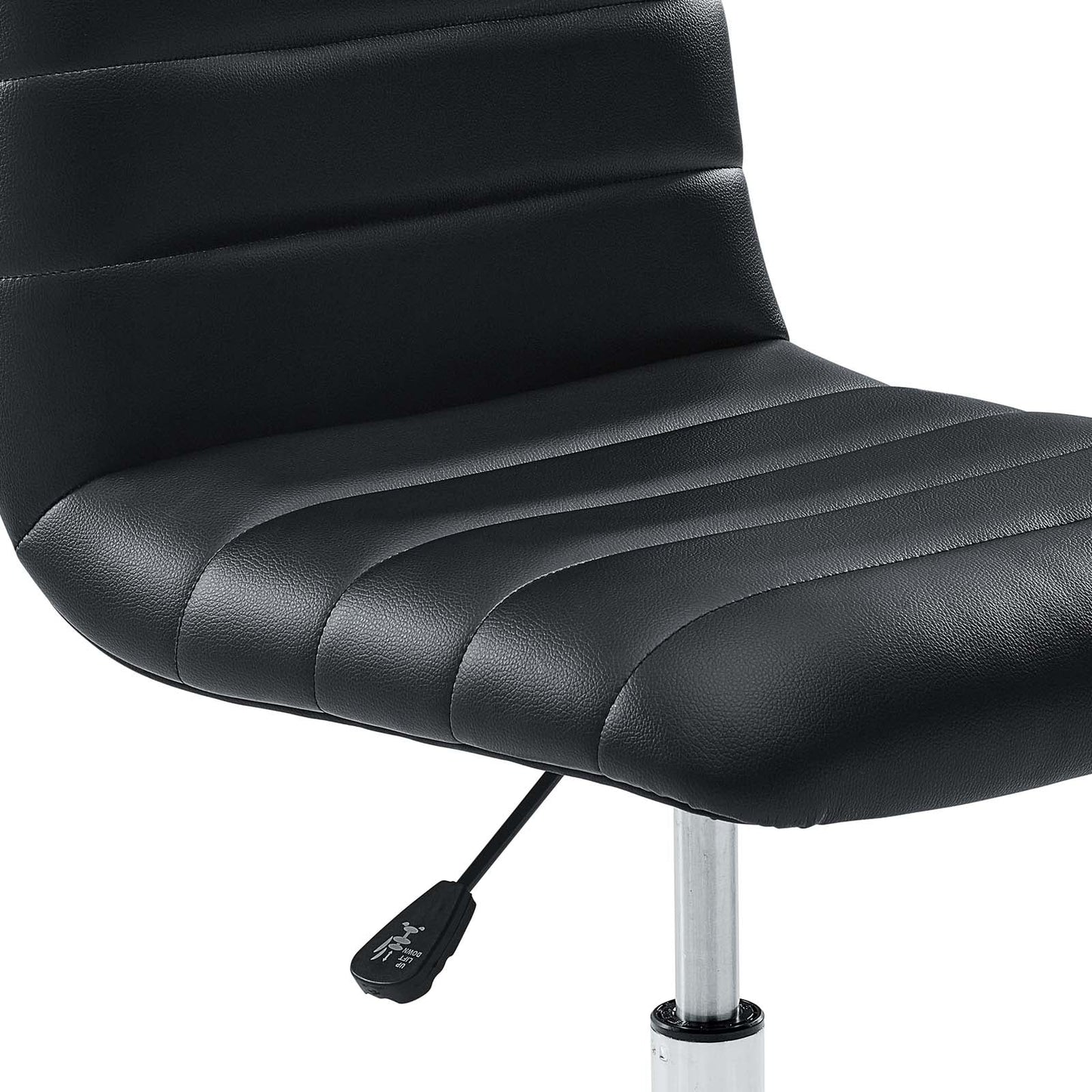 Modway Ripple Armless Mid Back Vinyl Swivel Computer Desk Office Chair - Computer Chair