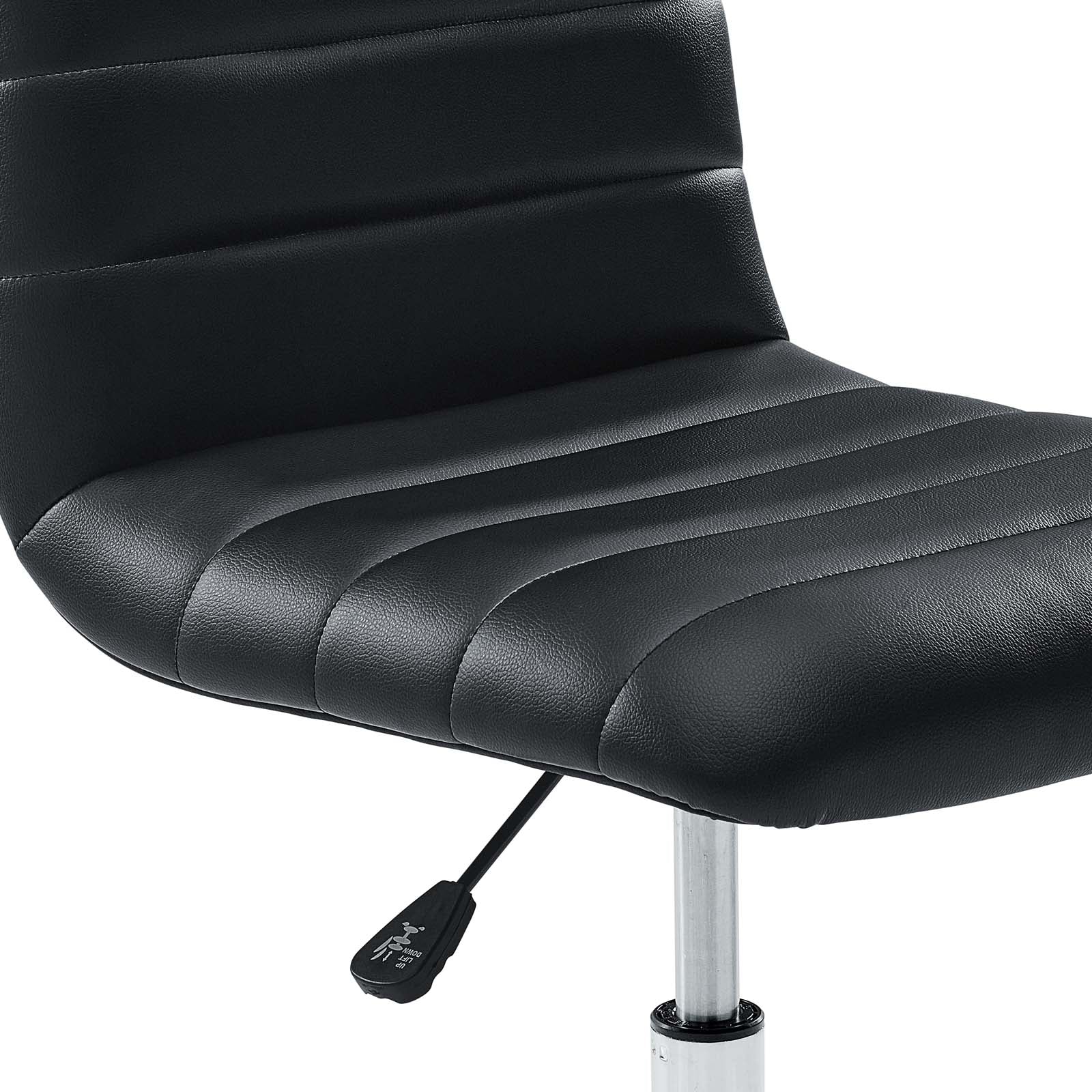 Modway Ripple Armless Mid Back Vinyl Swivel Computer Desk Office Chair - Computer Chair