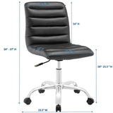 Modway Ripple Armless Mid Back Vinyl Swivel Computer Desk Office Chair - Computer Chair