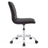 Modway Ripple Armless Mid Back Vinyl Swivel Computer Desk Office Chair - Computer Chair