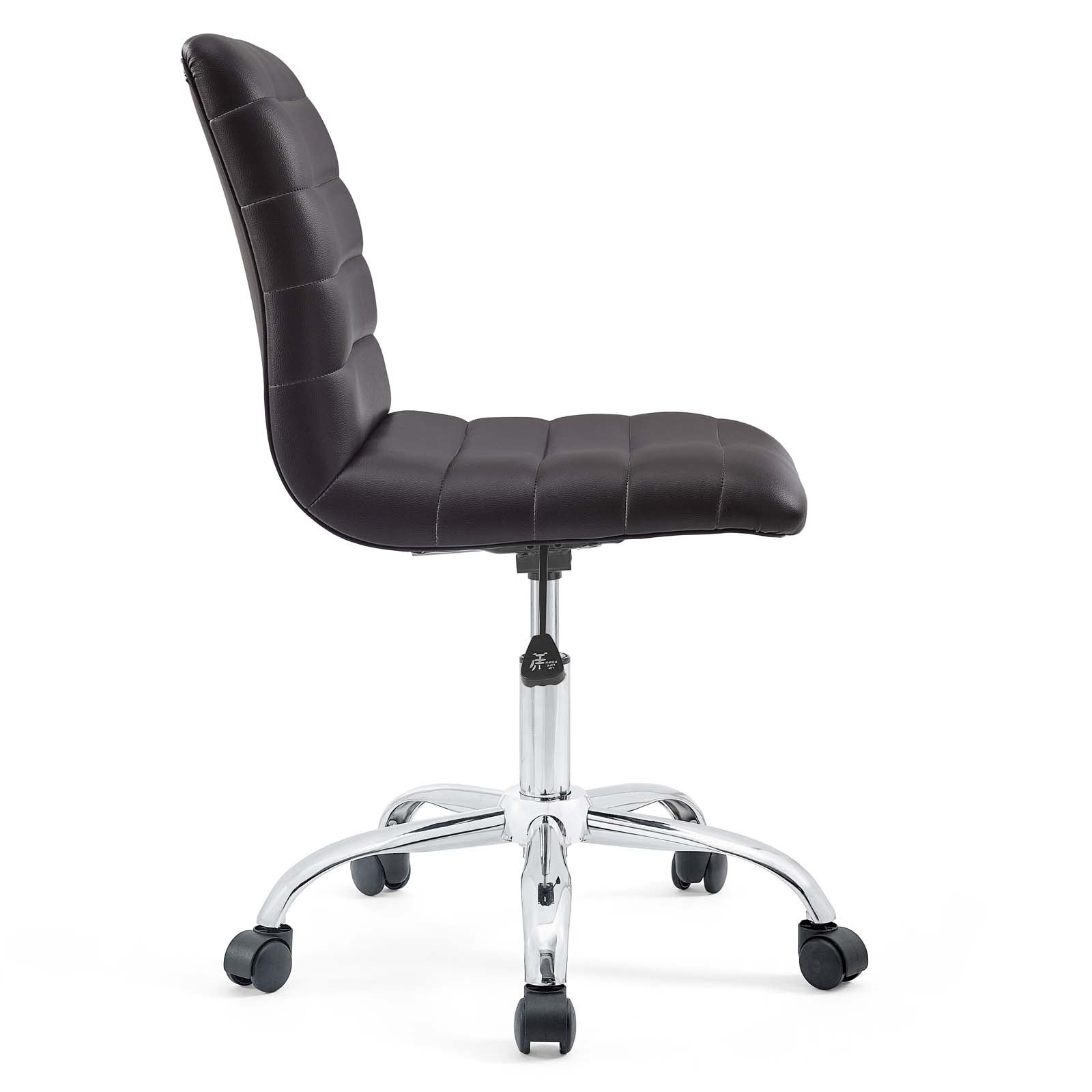 Modway Ripple Armless Mid Back Vinyl Swivel Computer Desk Office Chair - Computer Chair