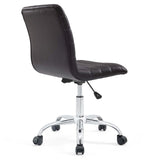 Modway Ripple Armless Mid Back Vinyl Swivel Computer Desk Office Chair - Computer Chair