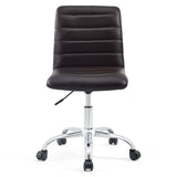 Modway Ripple Armless Mid Back Vinyl Swivel Computer Desk Office Chair - Computer Chair