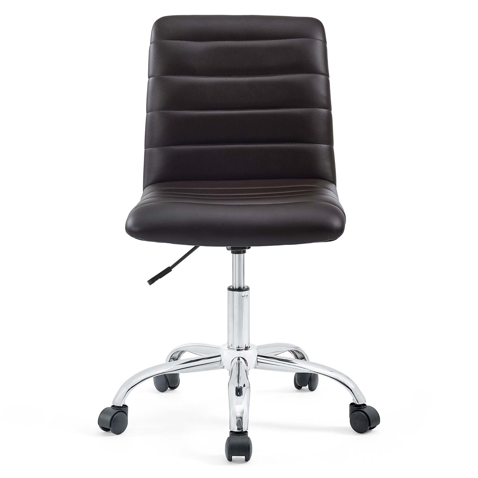 Modway Ripple Armless Mid Back Vinyl Swivel Computer Desk Office Chair - Computer Chair