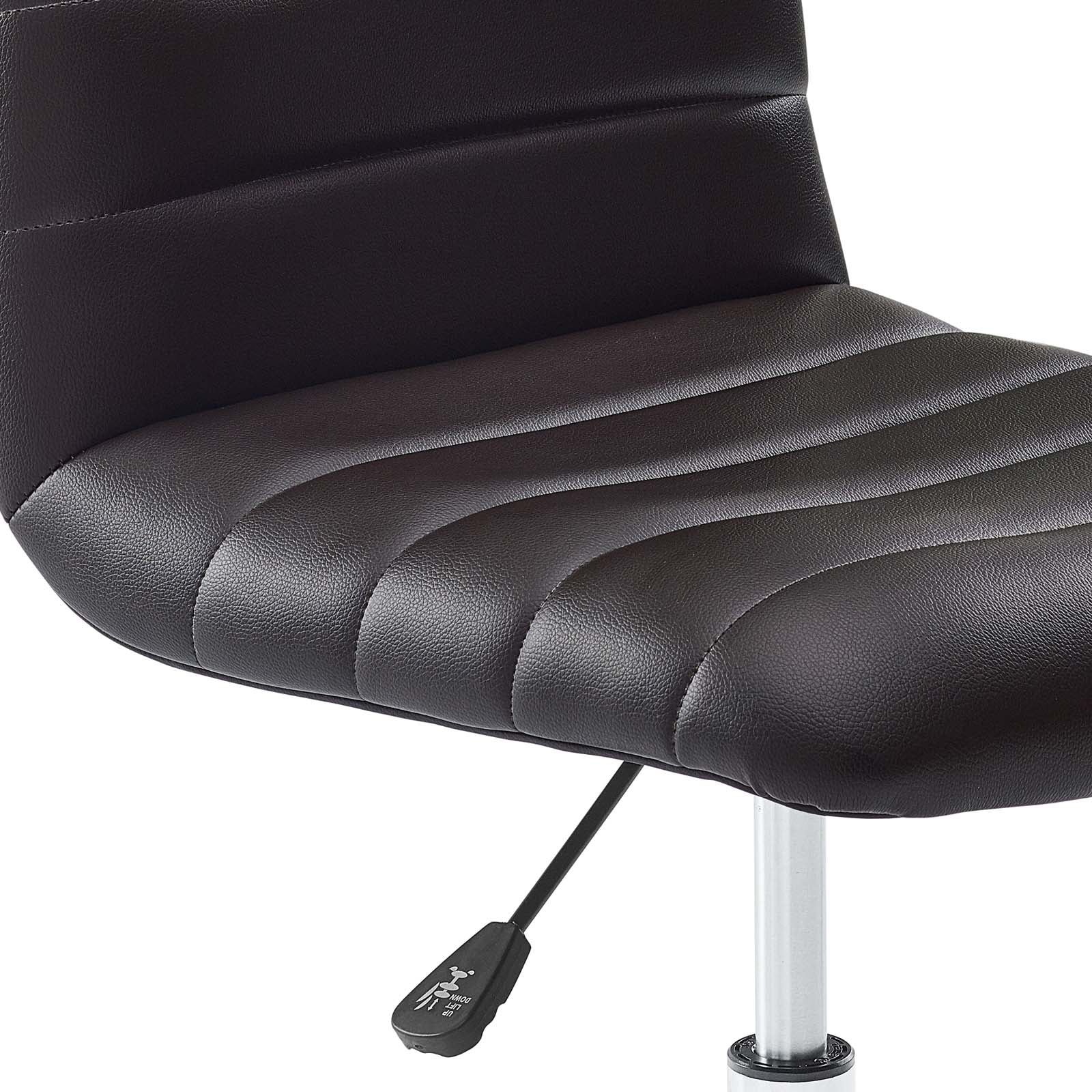 Modway Ripple Armless Mid Back Vinyl Swivel Computer Desk Office Chair - Computer Chair