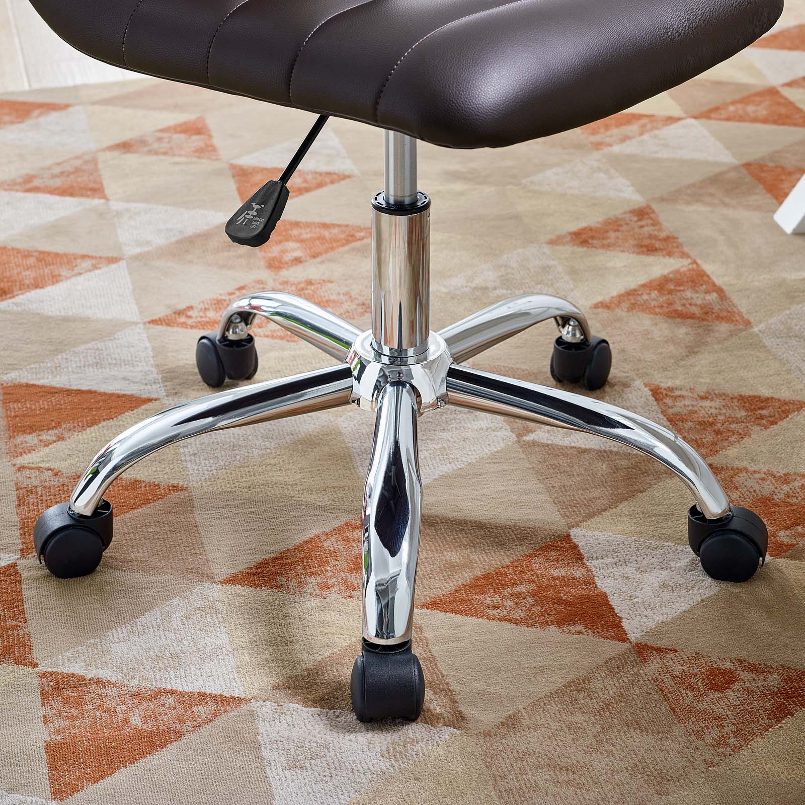 Modway Ripple Armless Mid Back Vinyl Swivel Computer Desk Office Chair - Computer Chair