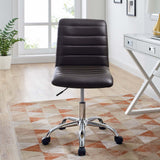 Modway Ripple Armless Mid Back Vinyl Swivel Computer Desk Office Chair - Computer Chair