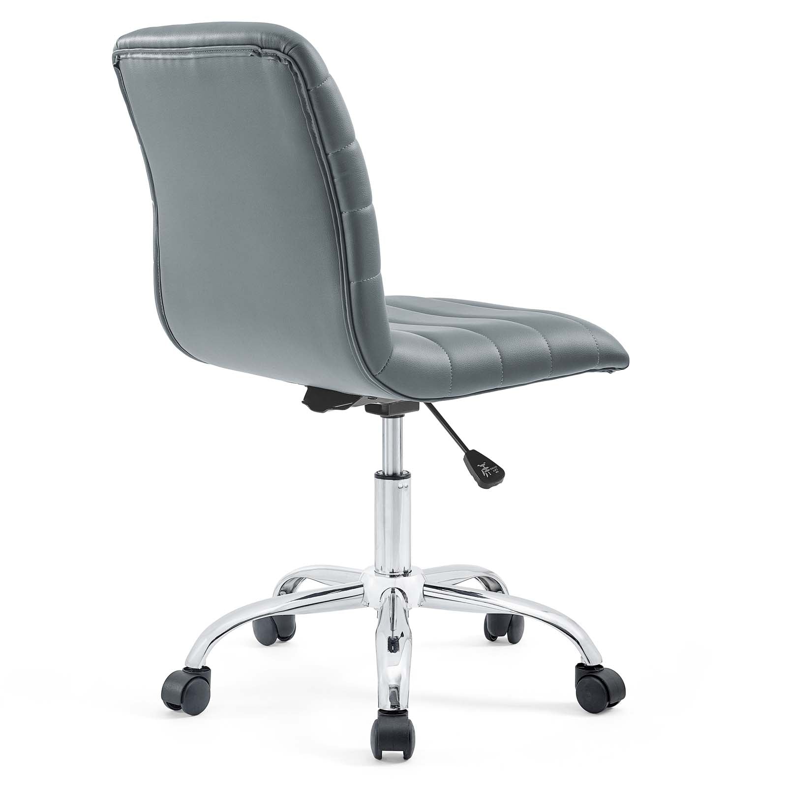 Modway Ripple Armless Mid Back Vinyl Swivel Computer Desk Office Chair - Computer Chair