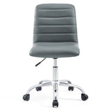 Modway Ripple Armless Mid Back Vinyl Swivel Computer Desk Office Chair - Computer Chair