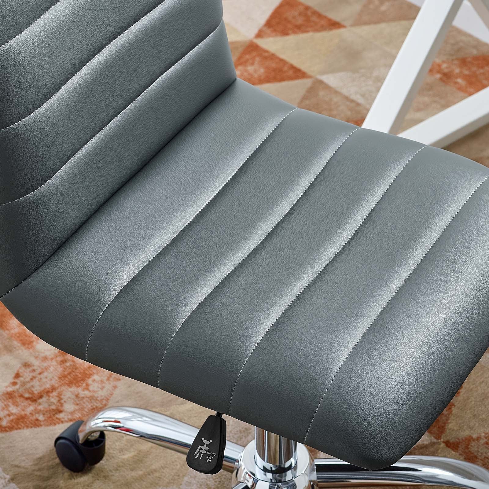 Modway Ripple Armless Mid Back Vinyl Swivel Computer Desk Office Chair - Computer Chair
