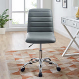 Modway Ripple Armless Mid Back Vinyl Swivel Computer Desk Office Chair - Computer Chair