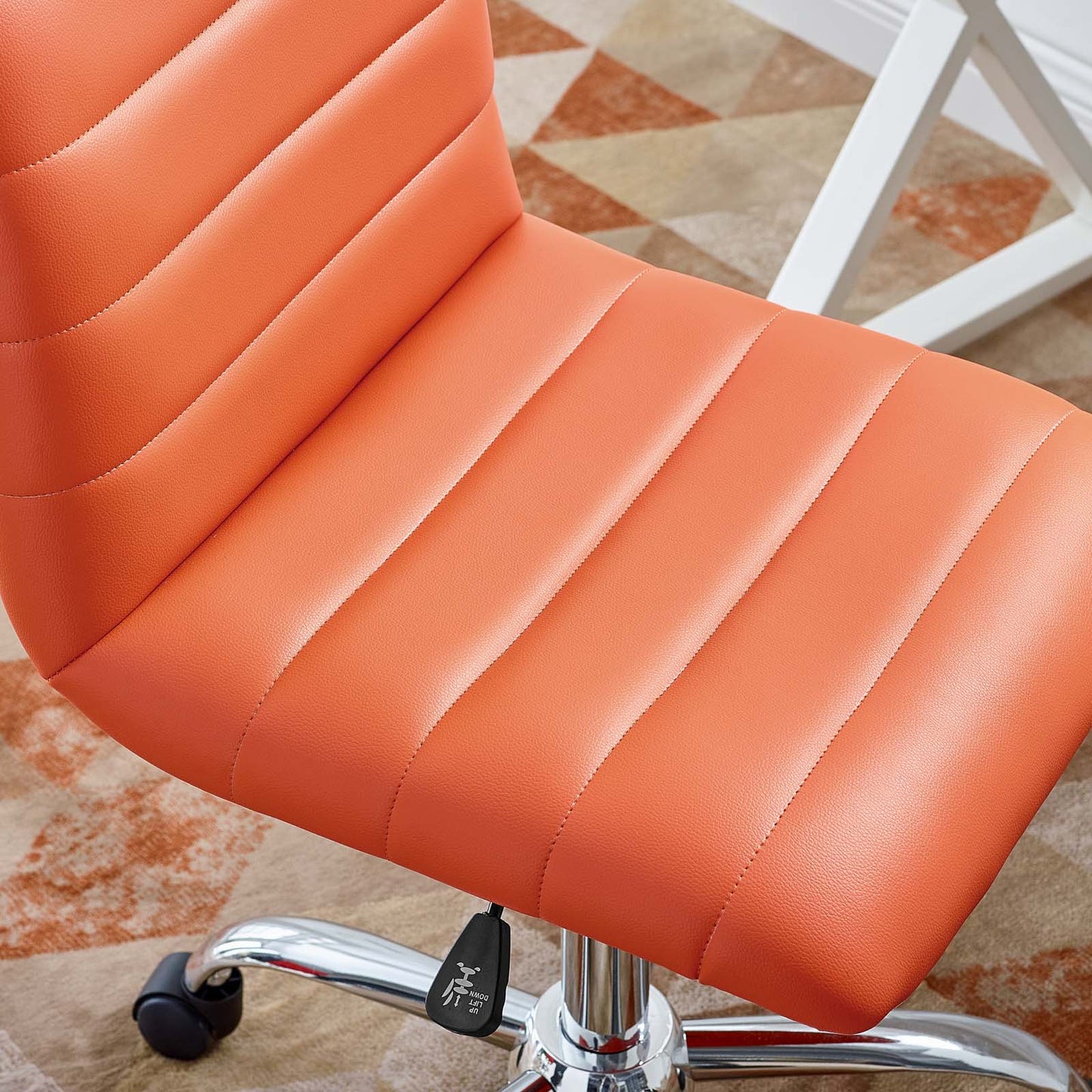 Modway Ripple Armless Mid Back Vinyl Swivel Computer Desk Office Chair - Computer Chair