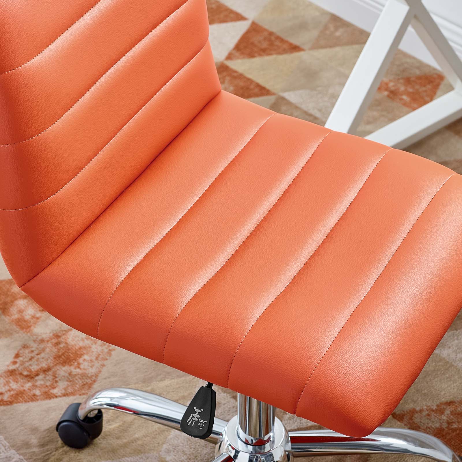 Modway Ripple Armless Mid Back Vinyl Swivel Computer Desk Office Chair - Computer Chair