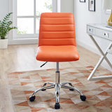Modway Ripple Armless Mid Back Vinyl Swivel Computer Desk Office Chair - Computer Chair