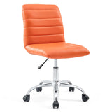 Modway Ripple Armless Mid Back Vinyl Swivel Computer Desk Office Chair - Computer Chair