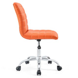 Modway Ripple Armless Mid Back Vinyl Swivel Computer Desk Office Chair - Computer Chair