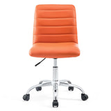 Modway Ripple Armless Mid Back Vinyl Swivel Computer Desk Office Chair - Computer Chair