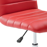 Modway Ripple Armless Mid Back Vinyl Swivel Computer Desk Office Chair - Computer Chair