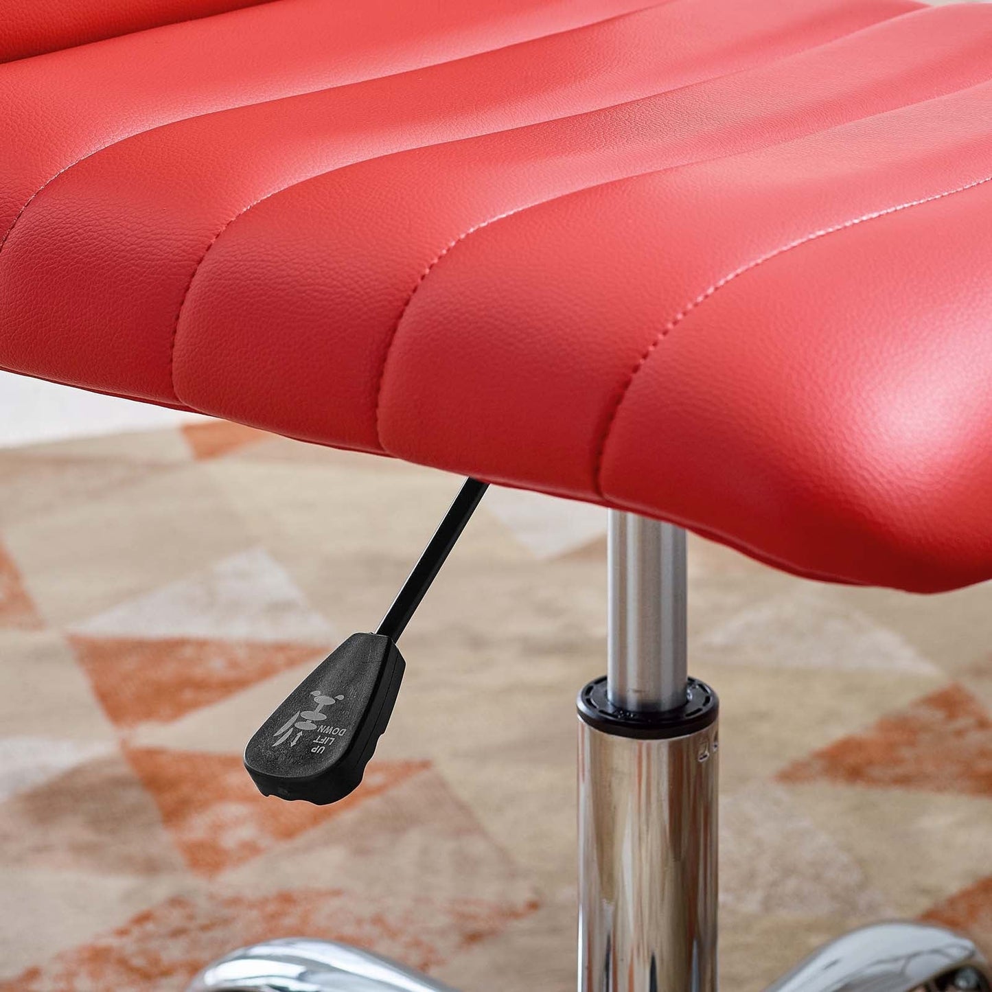 Modway Ripple Armless Mid Back Vinyl Swivel Computer Desk Office Chair - Computer Chair