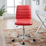 Modway Ripple Armless Mid Back Vinyl Swivel Computer Desk Office Chair - Computer Chair